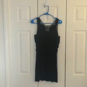 Unique Black Tank Style Formal Cocktail Mini Dress-Size Medium